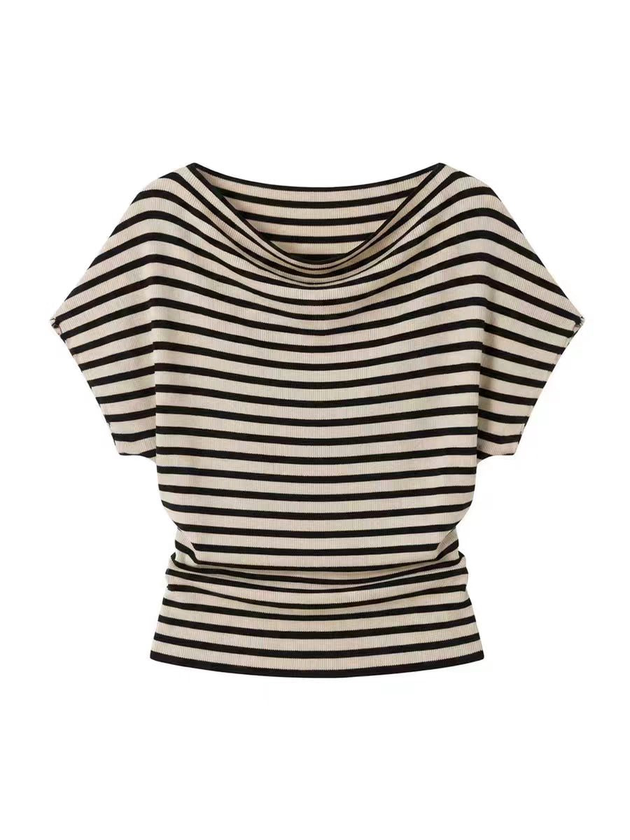 3WAYストライプオフショルダーTシャツ TK0501