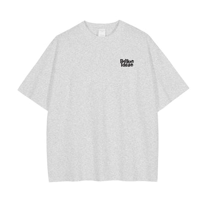 グレーコットンロゴプリントTシャツ TK0510