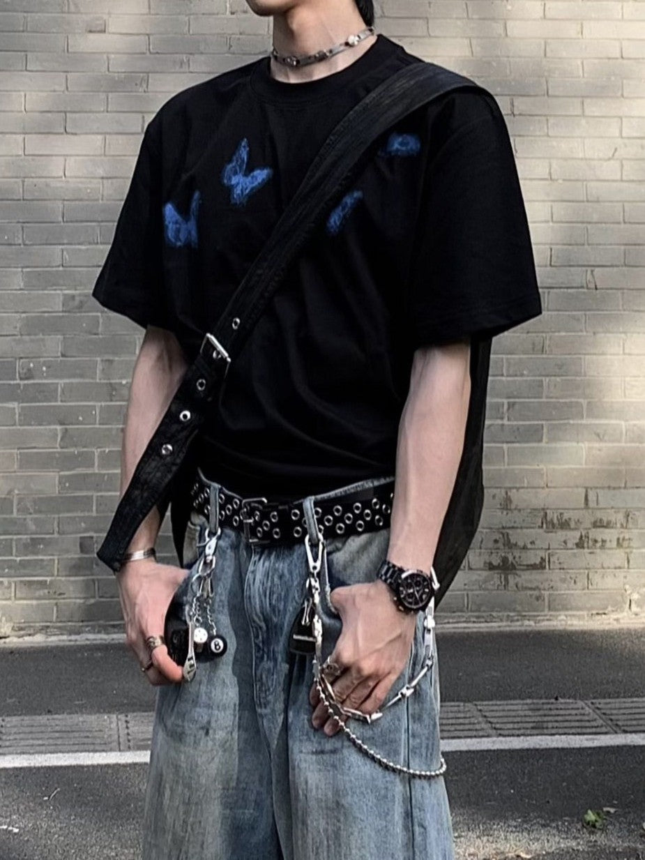コットンバタフライプリントTシャツ TK0513