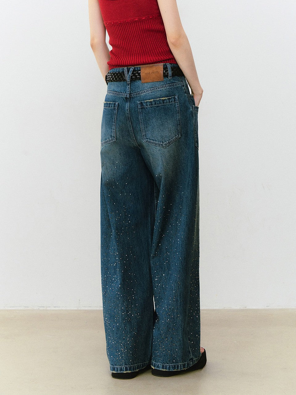 ストーン付き大ポケットデニムパンツ TK0520