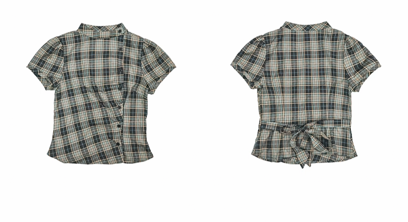グリーンチェックTシャツ TK0525