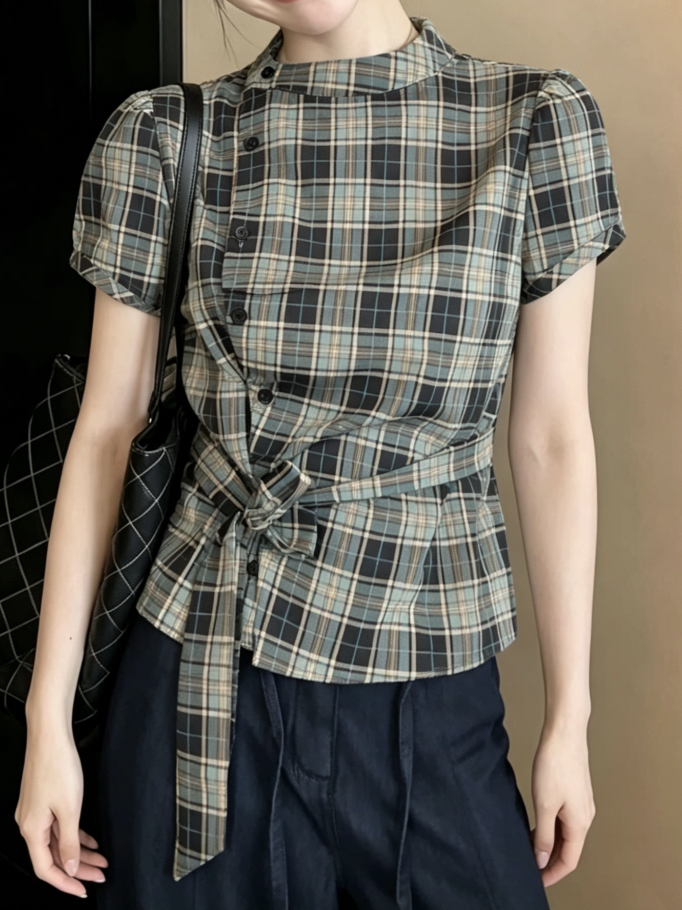 グリーンチェックTシャツ TK0525