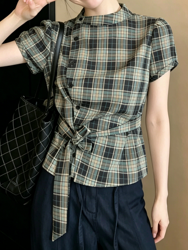 グリーンチェックTシャツ TK0525