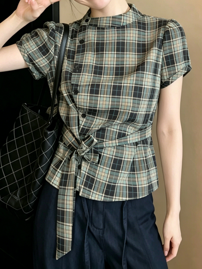 グリーンチェックTシャツ TK0525