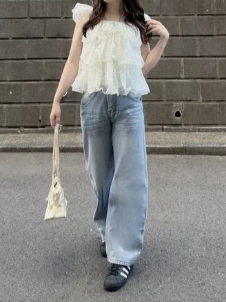 「oo__.vv」2WAYリボンタイドットシフォンブラウス TK0529
