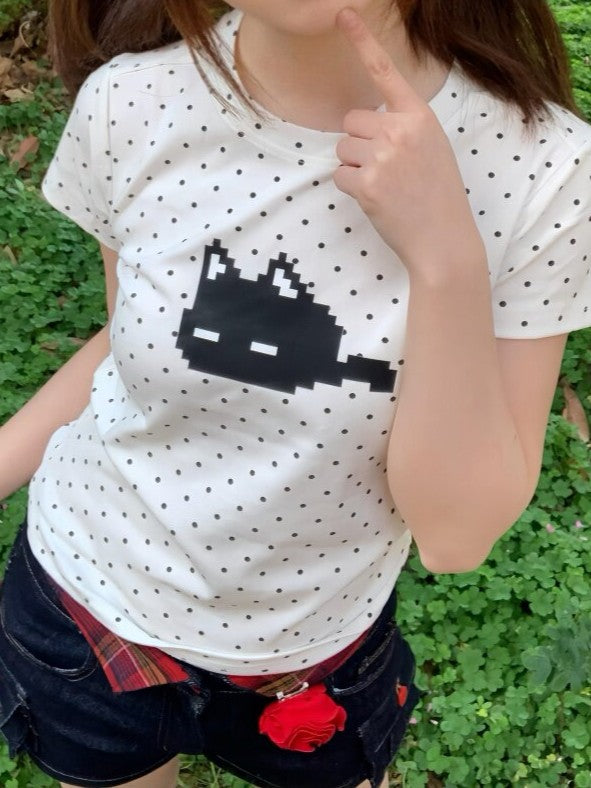 ドットキャットプリントTシャツ TK0532