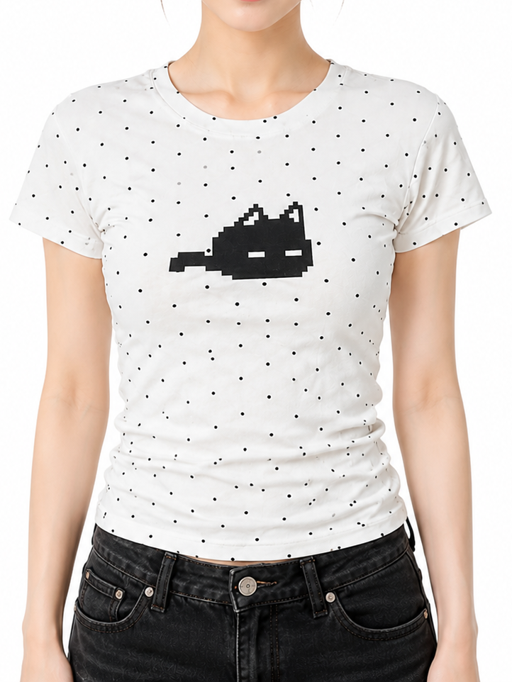 ドットキャットプリントTシャツ TK0532