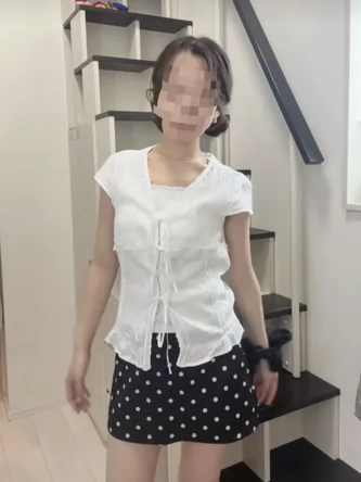 「15milk_0」ドット柄インナーショートパンツ付きスカート TK0535