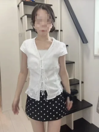 「15milk_0」ドット柄インナーショートパンツ付きスカート TK0535