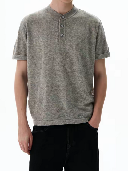 ニットヘンリーネックTシャツ TK0536
