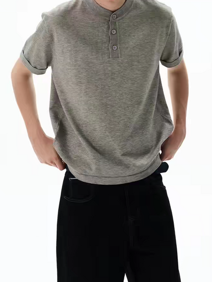 ニットヘンリーネックTシャツ TK0536