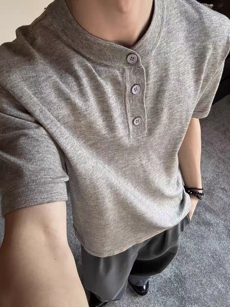 ニットヘンリーネックTシャツ TK0536