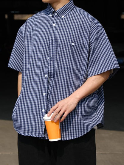 オーバーシルエットチェックTシャツ TK0538