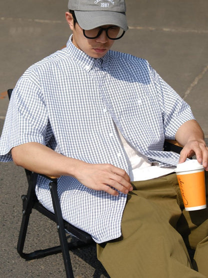 オーバーシルエットチェックTシャツ TK0538