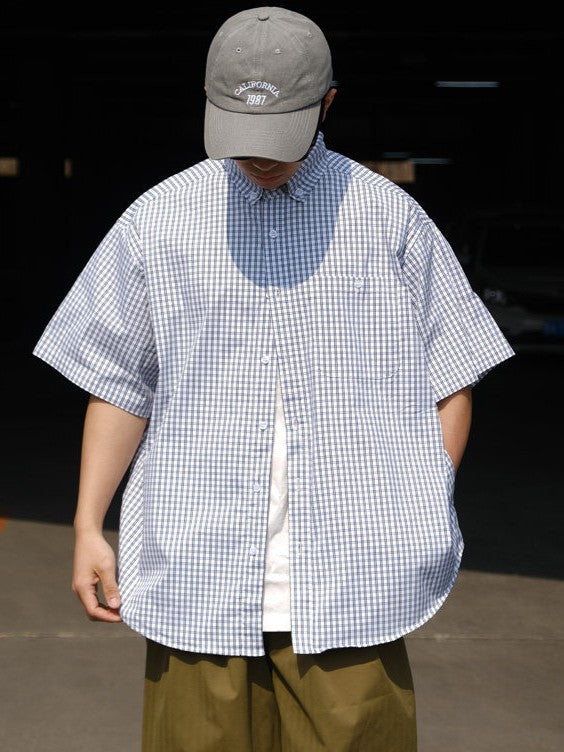 オーバーシルエットチェックTシャツ TK0538