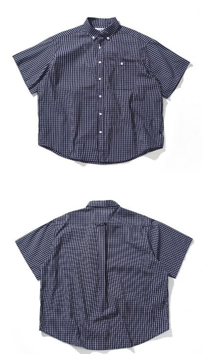 オーバーシルエットチェックTシャツ TK0538