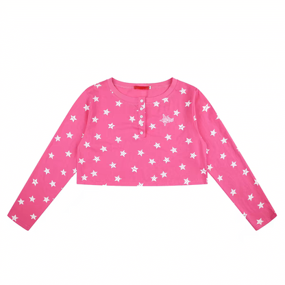 2WAYスター柄薄手ロングTシャツ TK0541