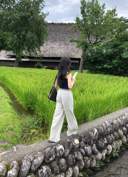 「otoh_13」リネンストライプワイドパンツ TK0543