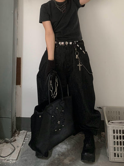 2wayストリート刺繍デニムパンツ TK0555