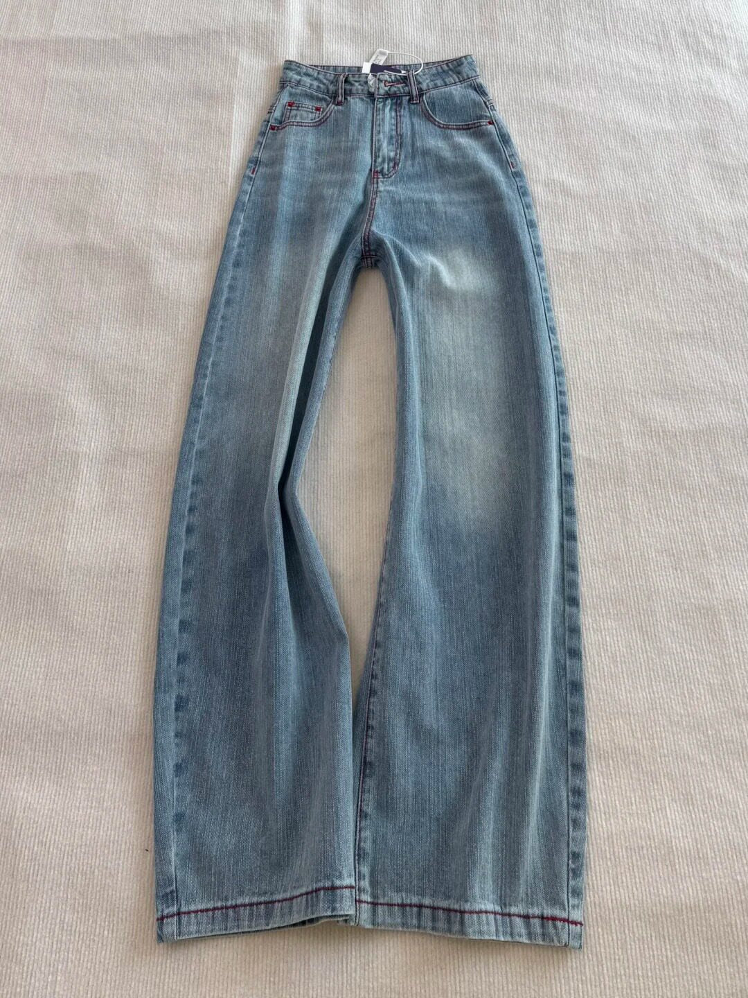 ヴィンテージデザインウエスト刺繍デニムパンツ TK0567