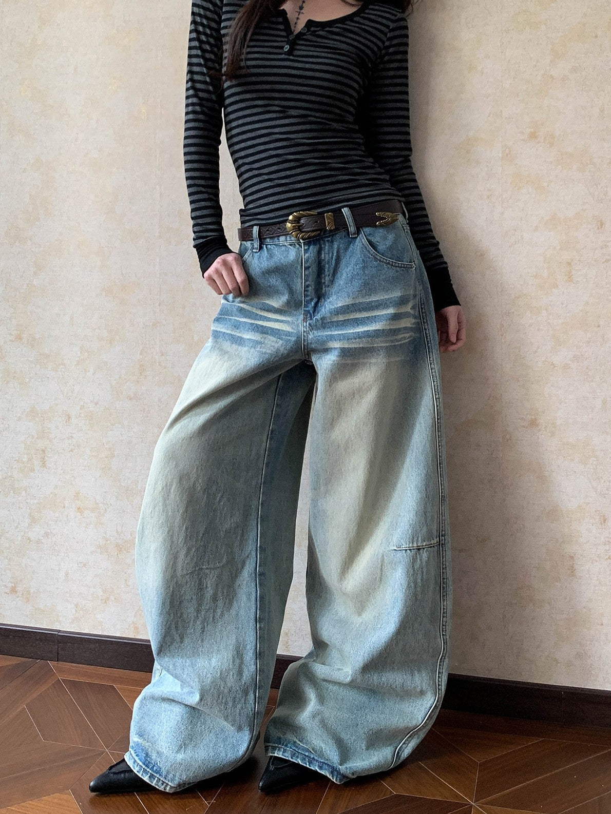 ラインテープ切替デニムパンツ TK0580