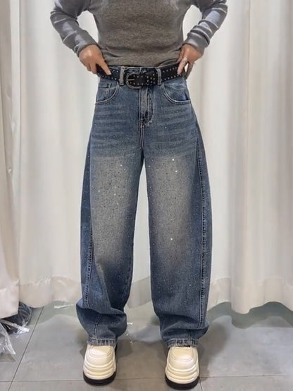 ストーン付きオールオーバーバルーンデニムパンツ TK0587