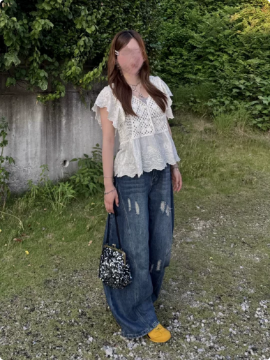 「k30」クロシェレースフレアスリーブトップス TK0588