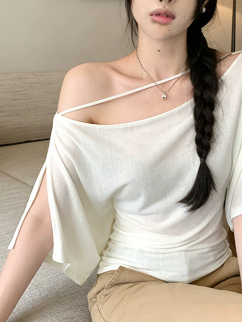 2WAYオフショルダーリボンデザイントップス TK0592