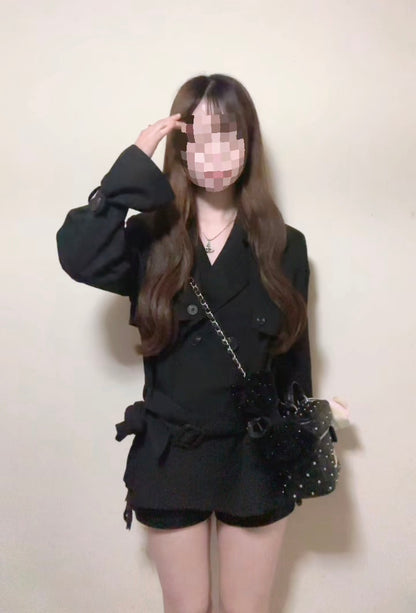「evh1al4」ダブルブレストショートトレンチコート TK0602