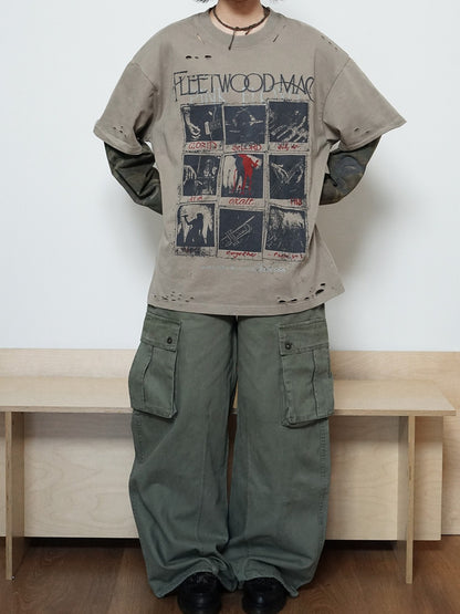 ダメージレイヤードグラフィックTシャツ TK0606