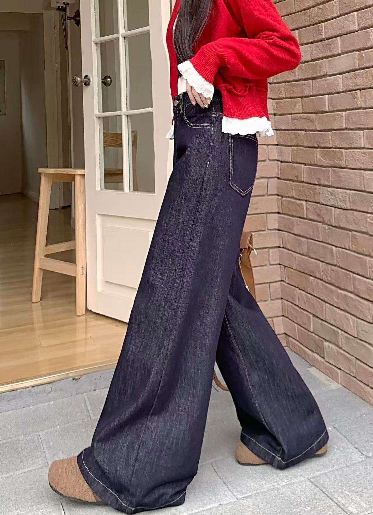 ベーシックワイドストレートデニムパンツ TK0631