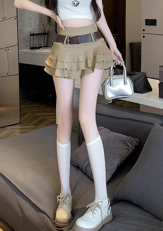 ベルト付きフリルショートパンツ TK0632