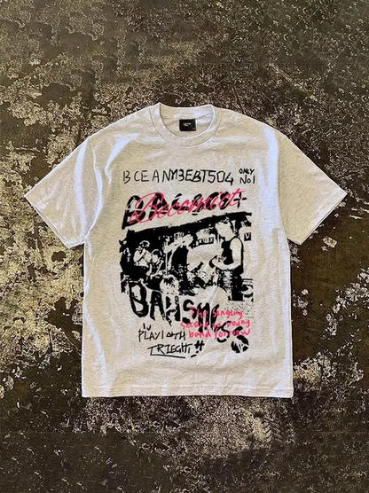 ストリートバンドプリントTシャツ TT001