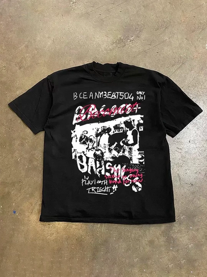 ストリートバンドプリントTシャツ TT001