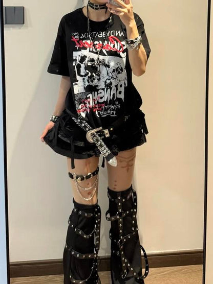 ストリートバンドプリントTシャツ TT001
