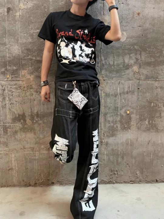 バンドンプリントTシャツ TT004
