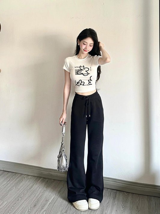ホワイトプリントギャルTシャツ ZB027
