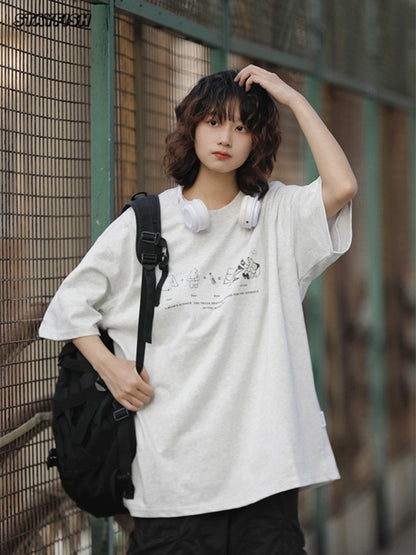 キャンプ柄ラウンドネックTシャツ ZB049