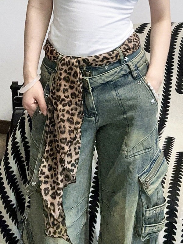 レオパード柄シルクスカーフ ZB060