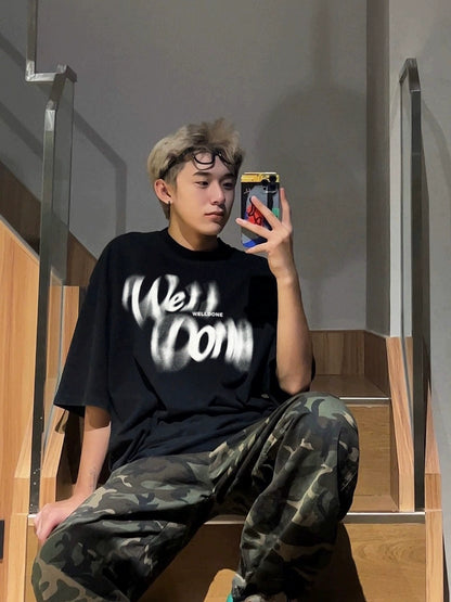 アメリカンロゴプリントTシャツ ZB066
