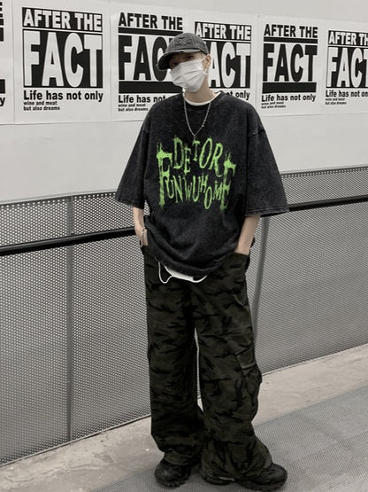 ヒップホップ風グラフィックTシャツ ZB067