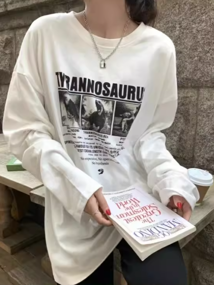 プリントデザイン ヴィンテージ ホワイトT ZB069