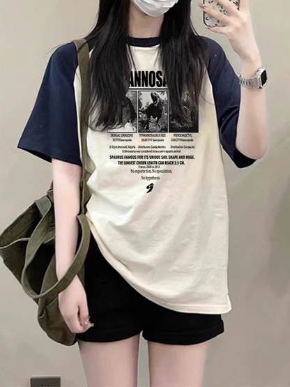 プリントデザイン ヴィンテージ ホワイトT ZB069