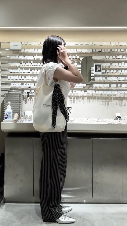 「hiinaaii24」ストライプワイドパンツ TK0203