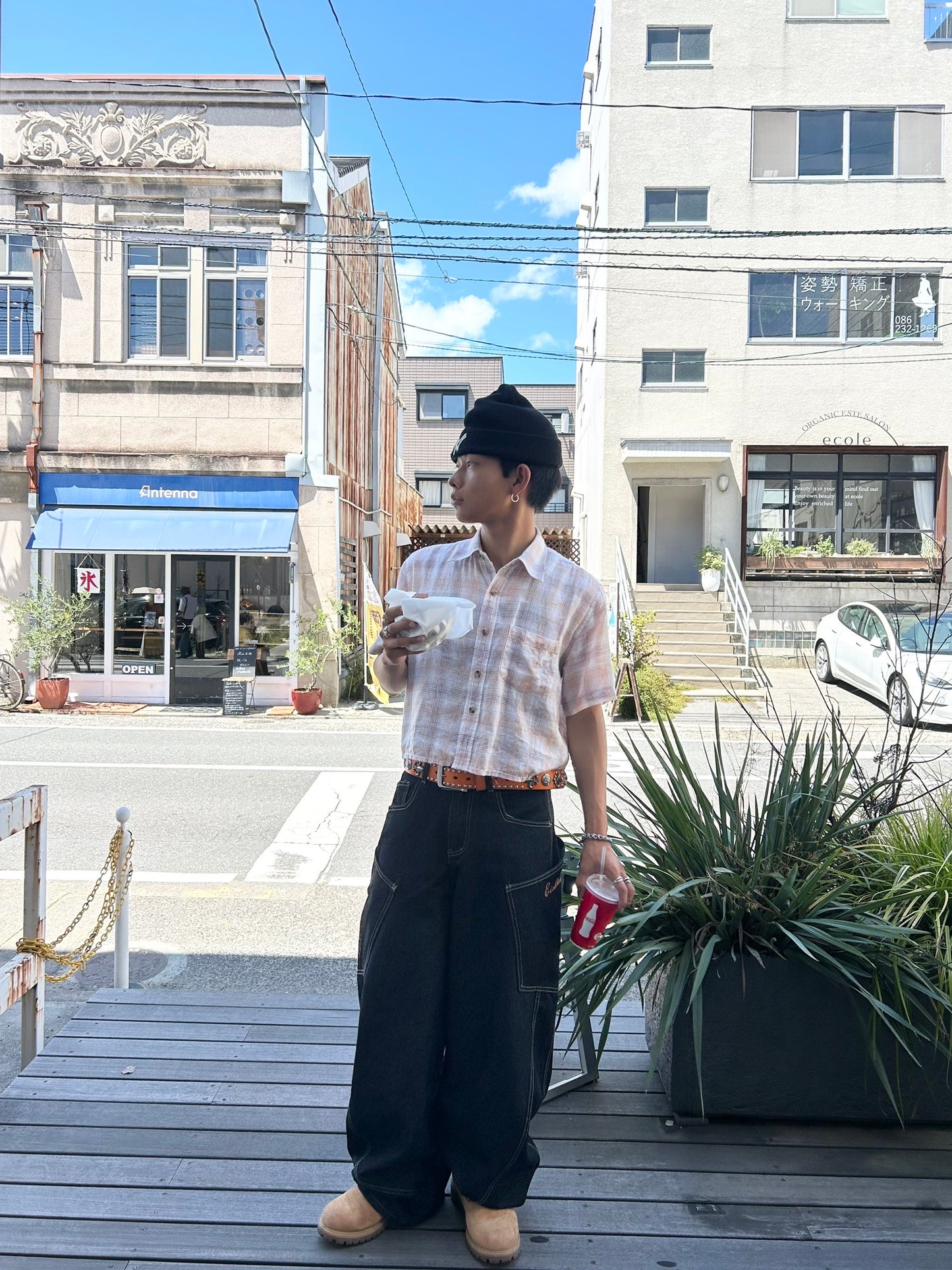 「hollywooddreamthe」パイソン柄ステッチワイドパンツ TK0158