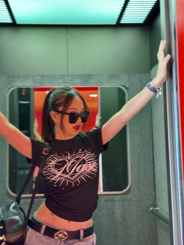 「91miuty」スター付きブラックPUレザーベルト SP0015