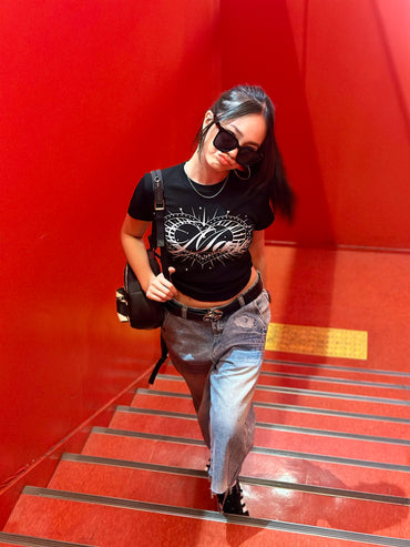 「91miuty」ハート柄Tシャツ TK0011