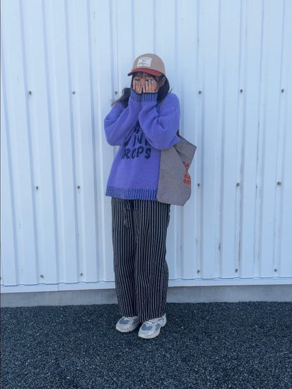「aino__nk8」ストライプワイドパンツ TK0203