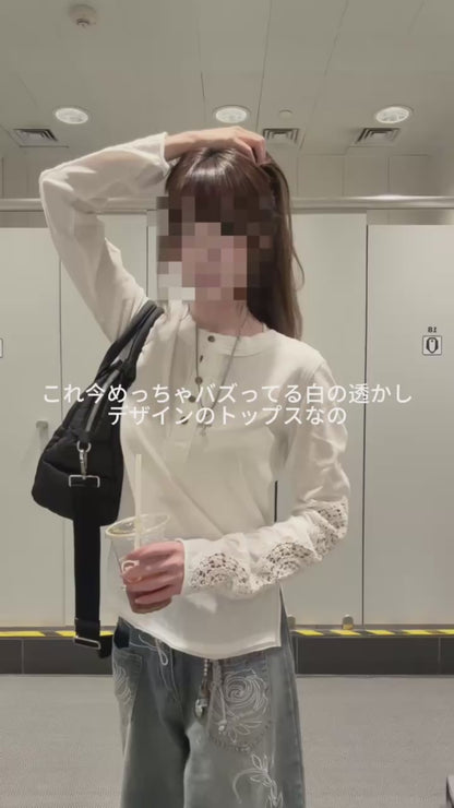 袖カットアウト ロングスリーブT TK0400