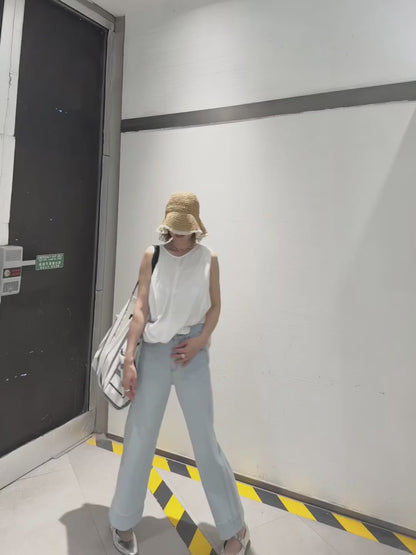 クロップドワイドデニムパンツ TK0472